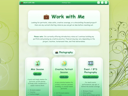 services screenshot